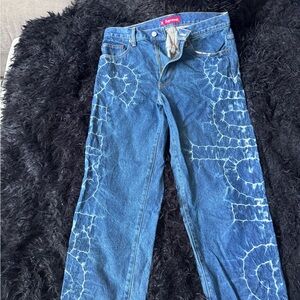 Supreme Crackle Print Denim Jeans Size 30 Authentic Rare